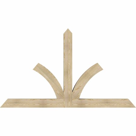Ekena Millwork Richland Rough Sawn Timber Gable Bracket, Douglas Fir, 96"W x 56"H x 6"D x 6"F, 14/12 Pitch GBW096X56X0606RIC00RDF